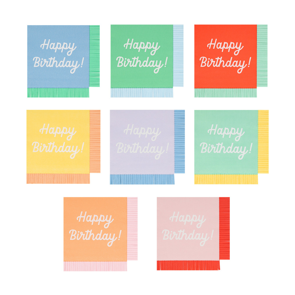 Picture of Mixed Happy Birthday Small Napkins (x 16)