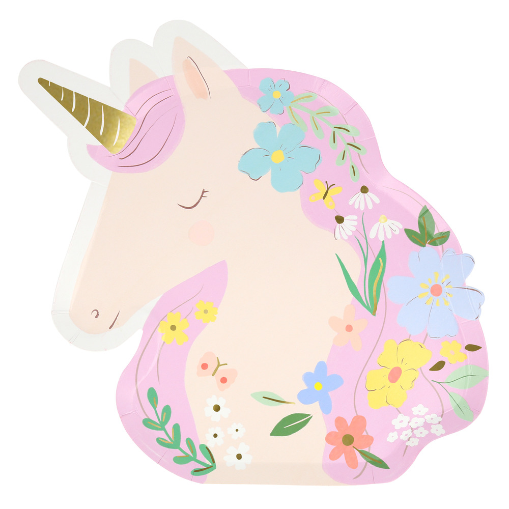 Picture of Meadow Unicorns Shaped Plates (x 8)