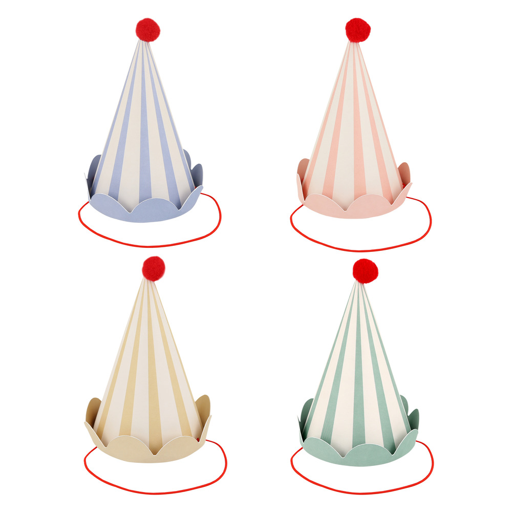 Picture of Stripe Pastel Party Hats (x 8)