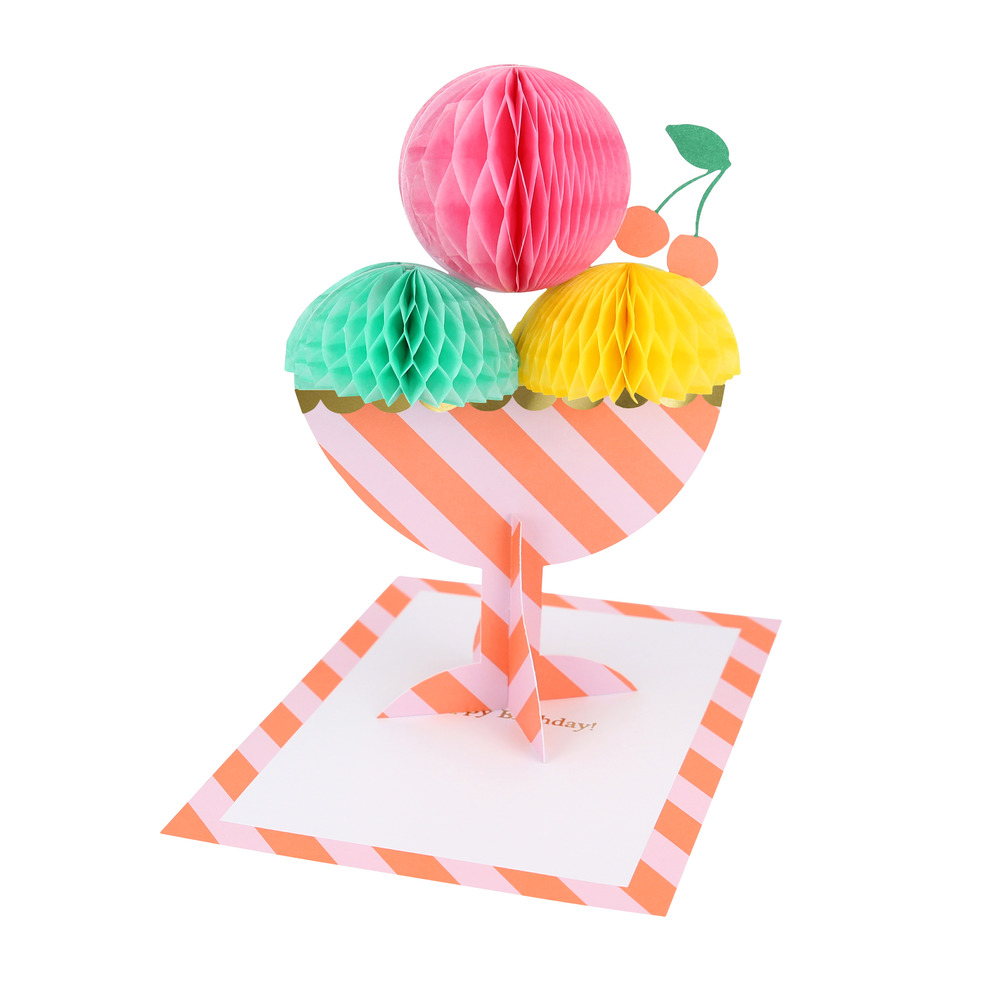 Picture of Honeycomb Ice Cream Sundae Birthday Card