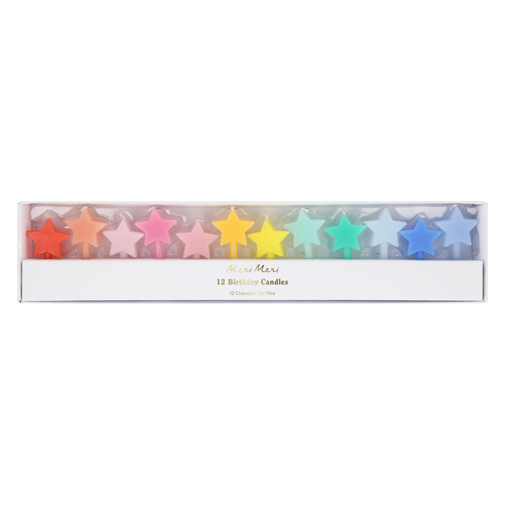 Picture of Rainbow Star Candles (x 12)