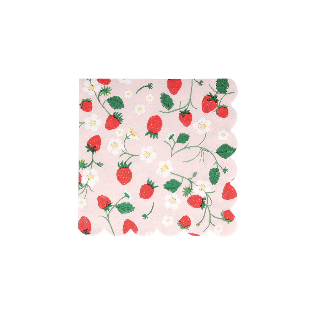 Picture of Strawberry Pattern Small Napkins (x 16)