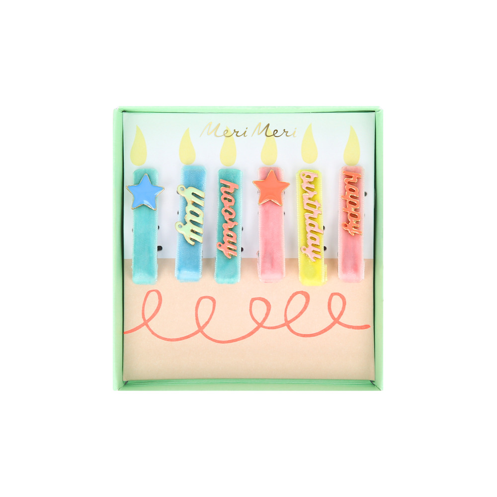 Picture of Happy Birthday Enamel Hair Clips (x 6)