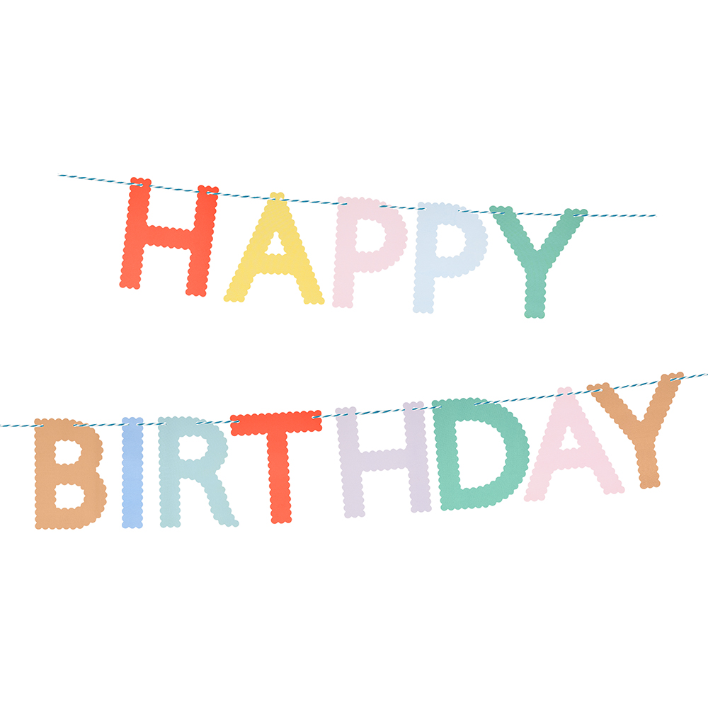 Picture of Scallop Bright Happy Birthday Garland