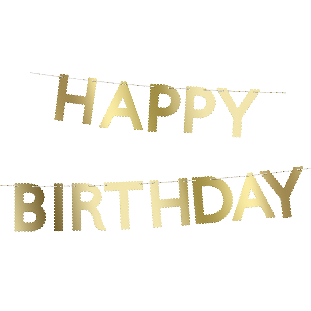 Picture of Gold Scallop Happy Birthday Garland