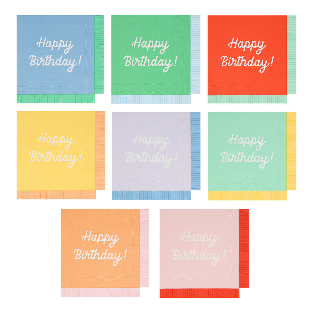 Picture of Mixed Happy Birthday Large Napkins (x 16)