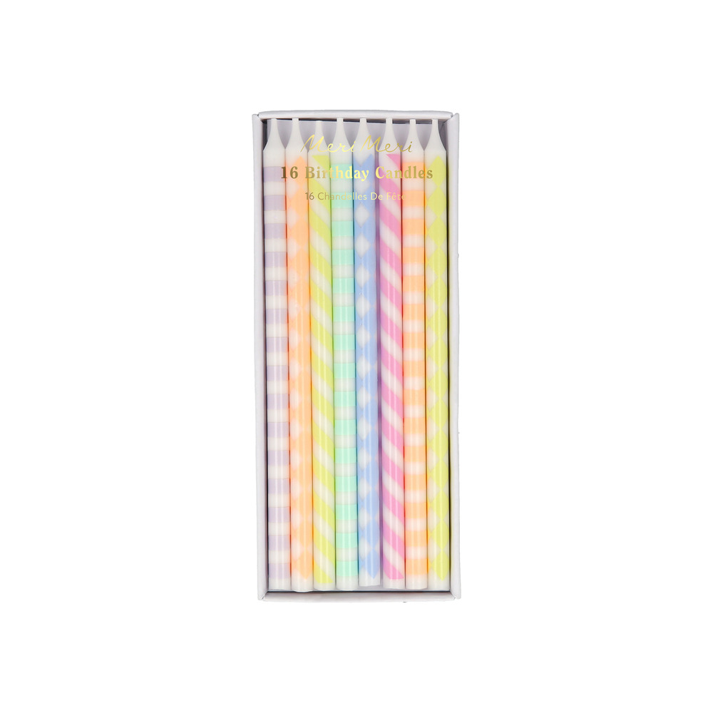 Picture of Pastel Patterned Candles (x 16)