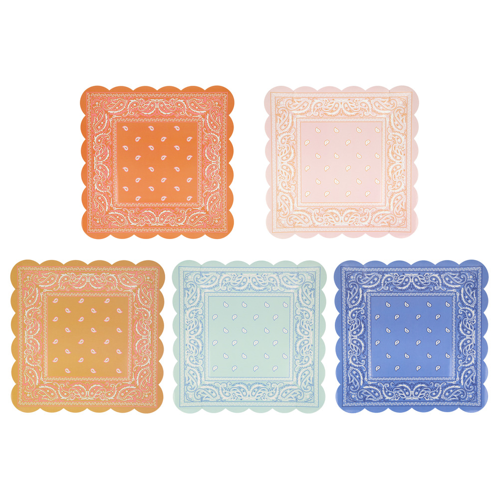 Picture of Western Bandana Square Plates (x 8)