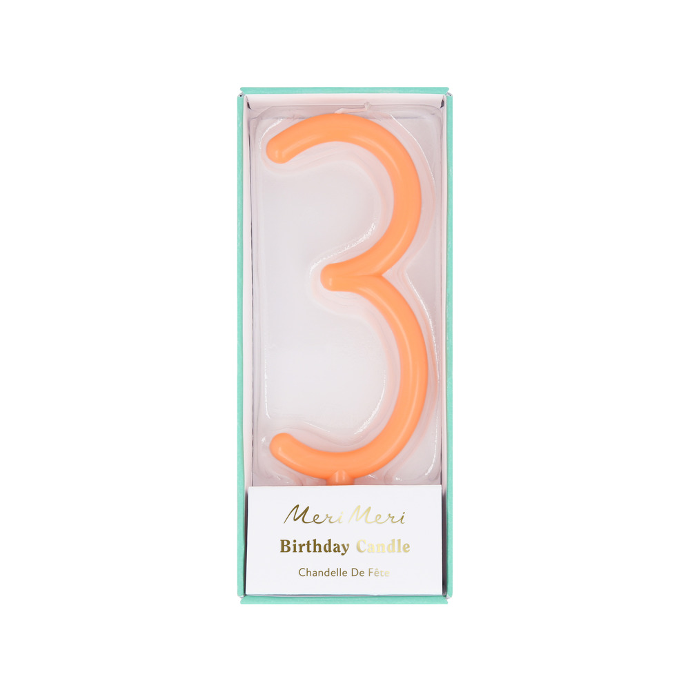 Picture of Large Slim Number 3 Candle (x 1)