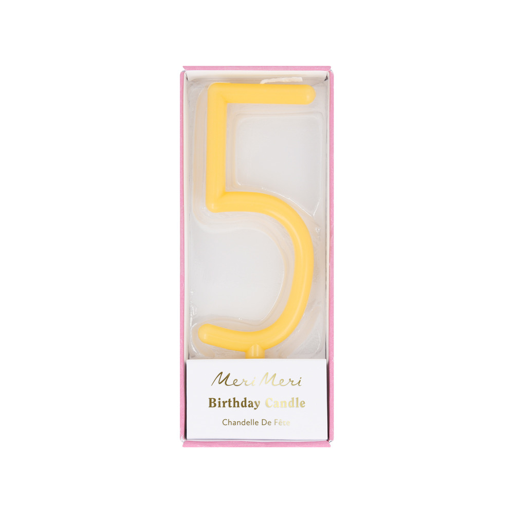 Picture of Large Slim Number 5 Candle (x 1)