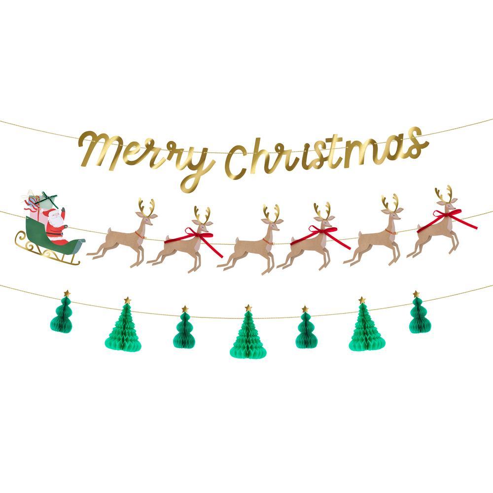 Picture of Santa, Sleigh & Reindeer Garland Set