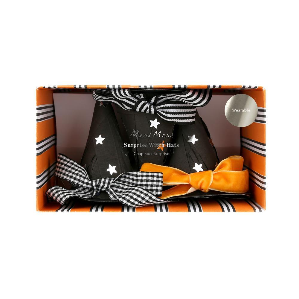 Picture of Surprise Witch Hats With Bows (x 3)