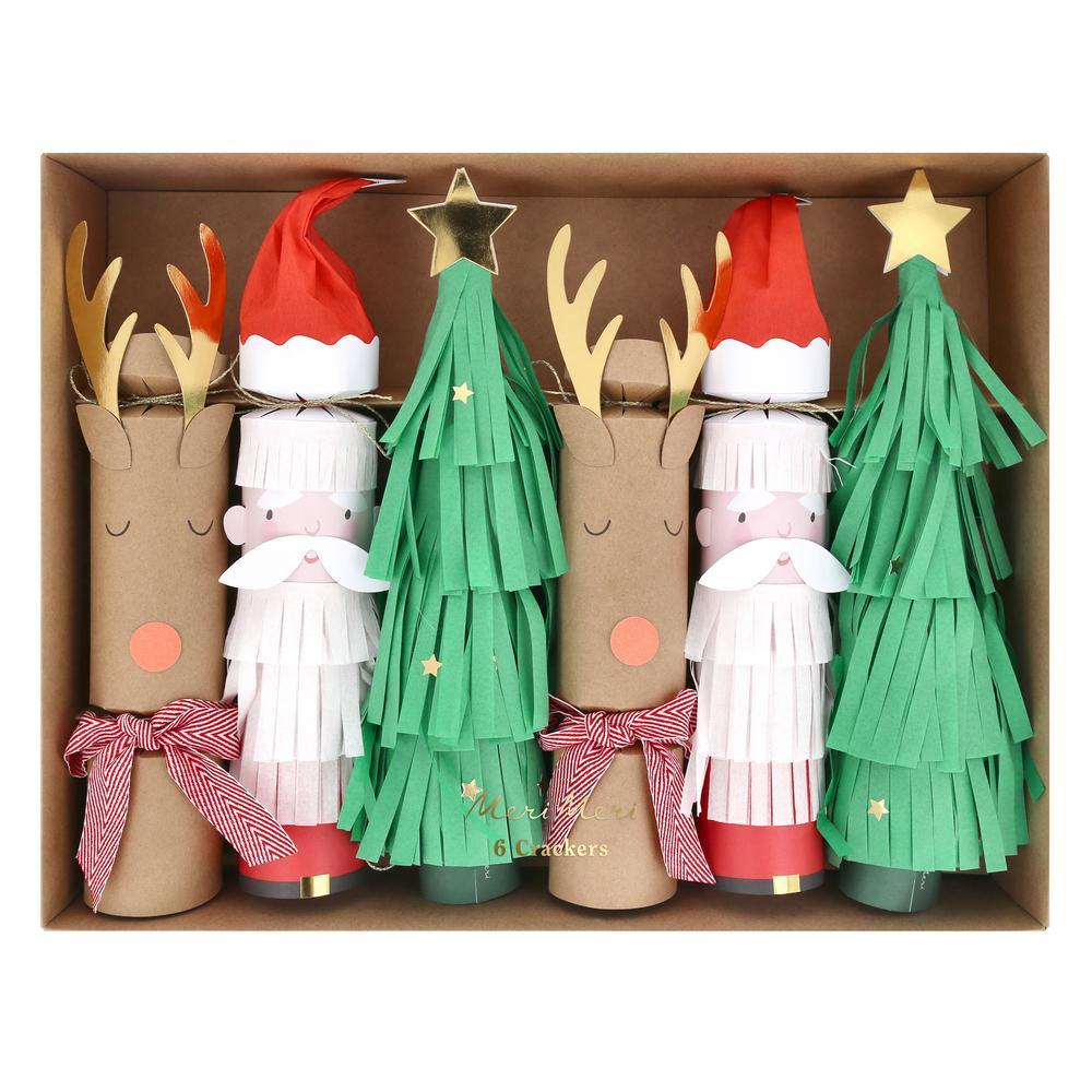 Picture of Santa, Reindeer & Tree Crackers (x 6)