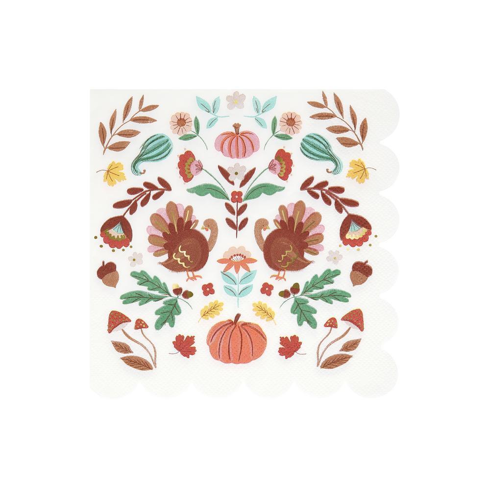 Picture of Folk Fall Large Napkins (x 16)