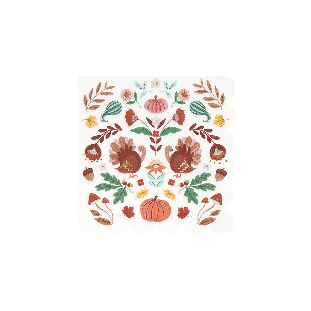 Picture of Folk Fall Small Napkins (x 16)