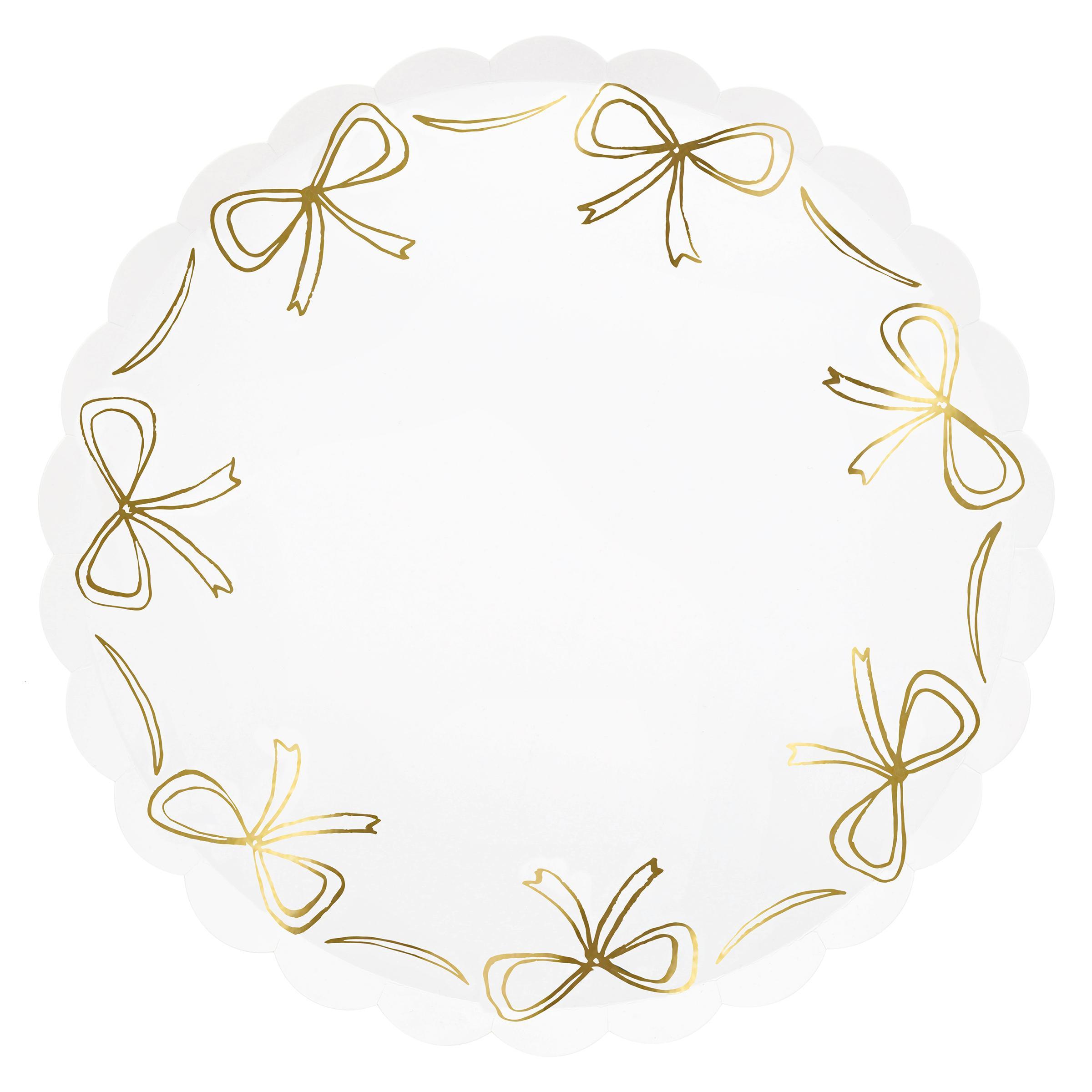 Picture of Gold Bow Dinner Plates (x 8)