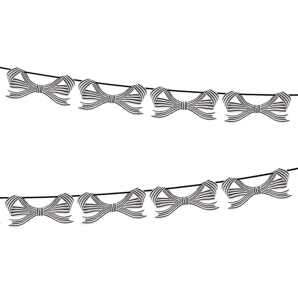 Picture of Black & White Stripy Bow Garland