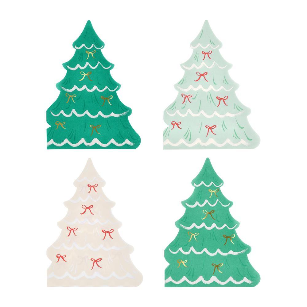 Picture of Christmas Tree With Bows Napkins (x 16)