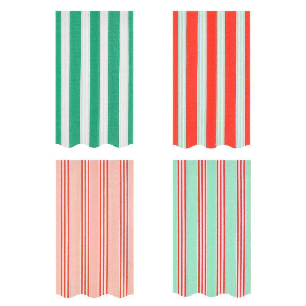 Picture of Festive Stripe Guest Towels (x 16)