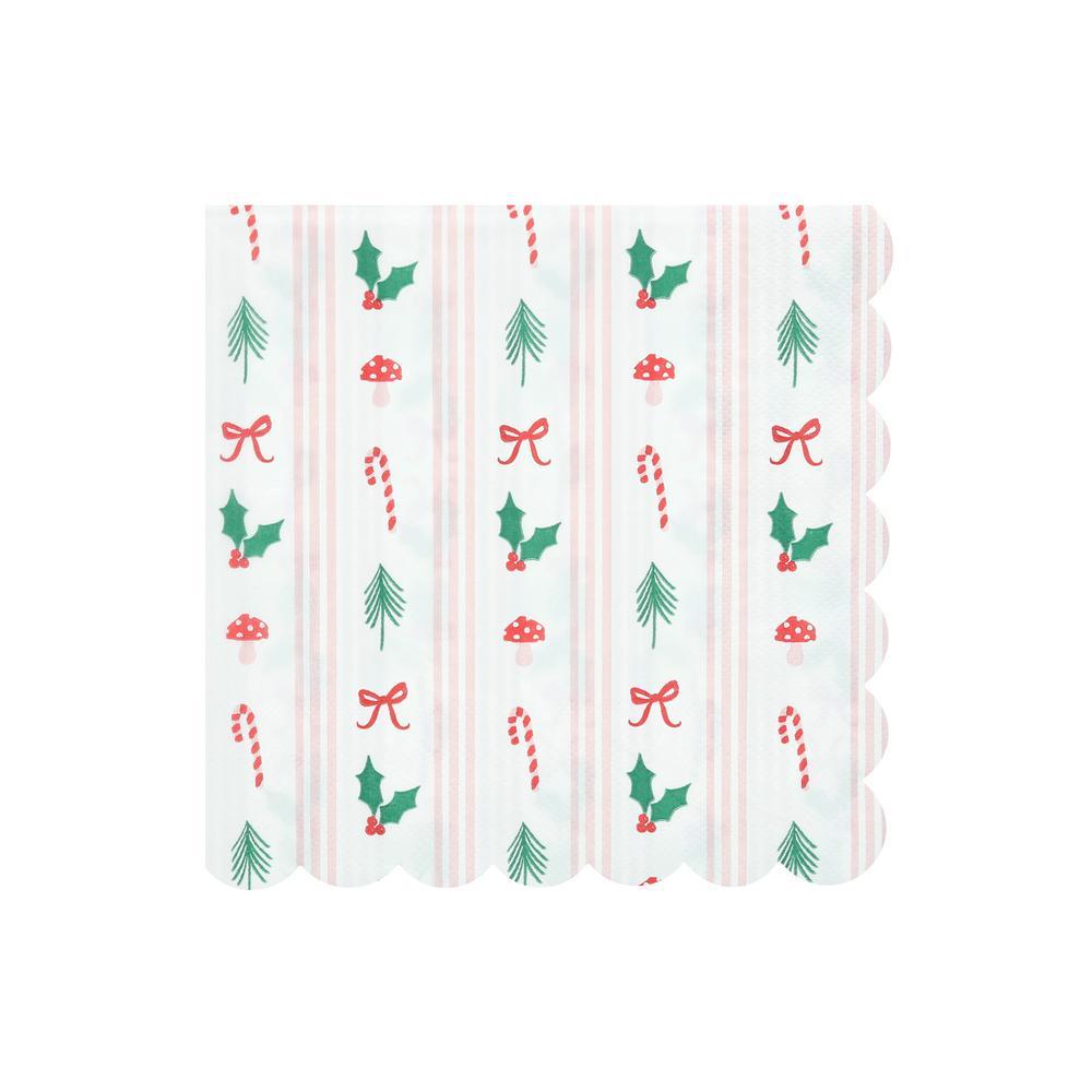 Picture of Festive Icon Stripes Large Napkins (x 16)