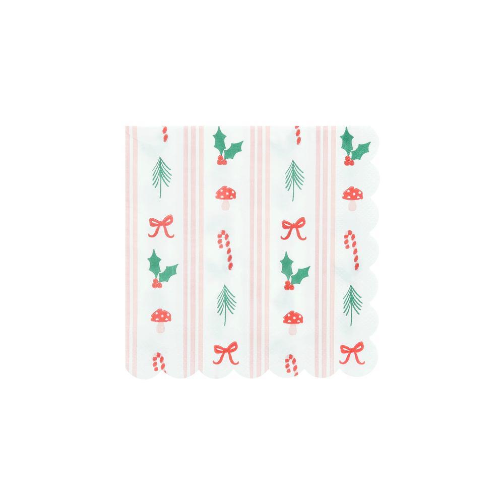 Picture of Festive Icon Stripes Small Napkins (x 16)