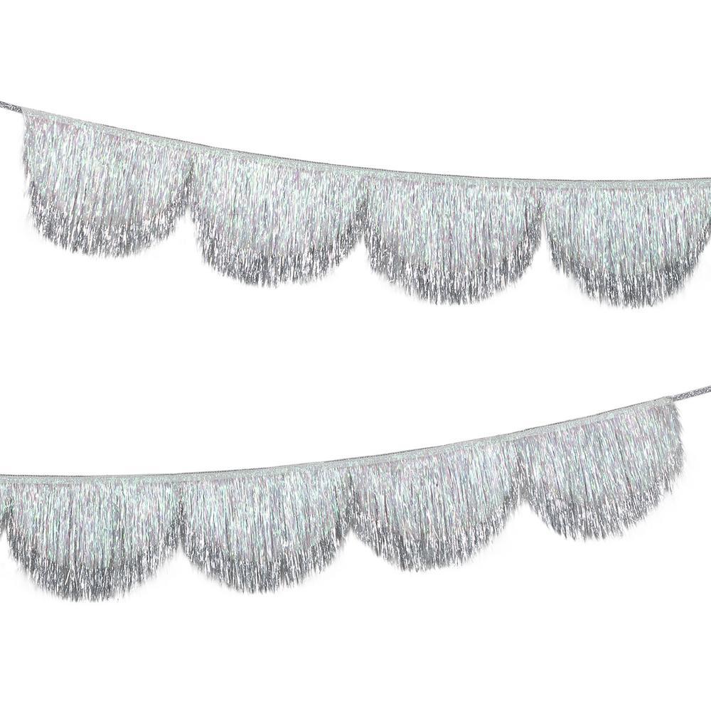Picture of Silver Iridescent Tinsel Scallop Garland