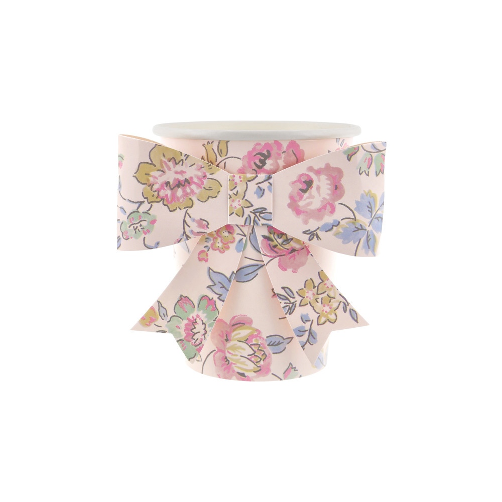 Picture of Pink Chintz Bow Cups (x 8)