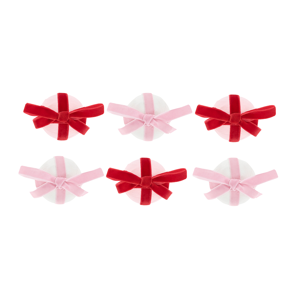 Picture of Red & Pink Velvet Bow Surprise Balls (x 6)