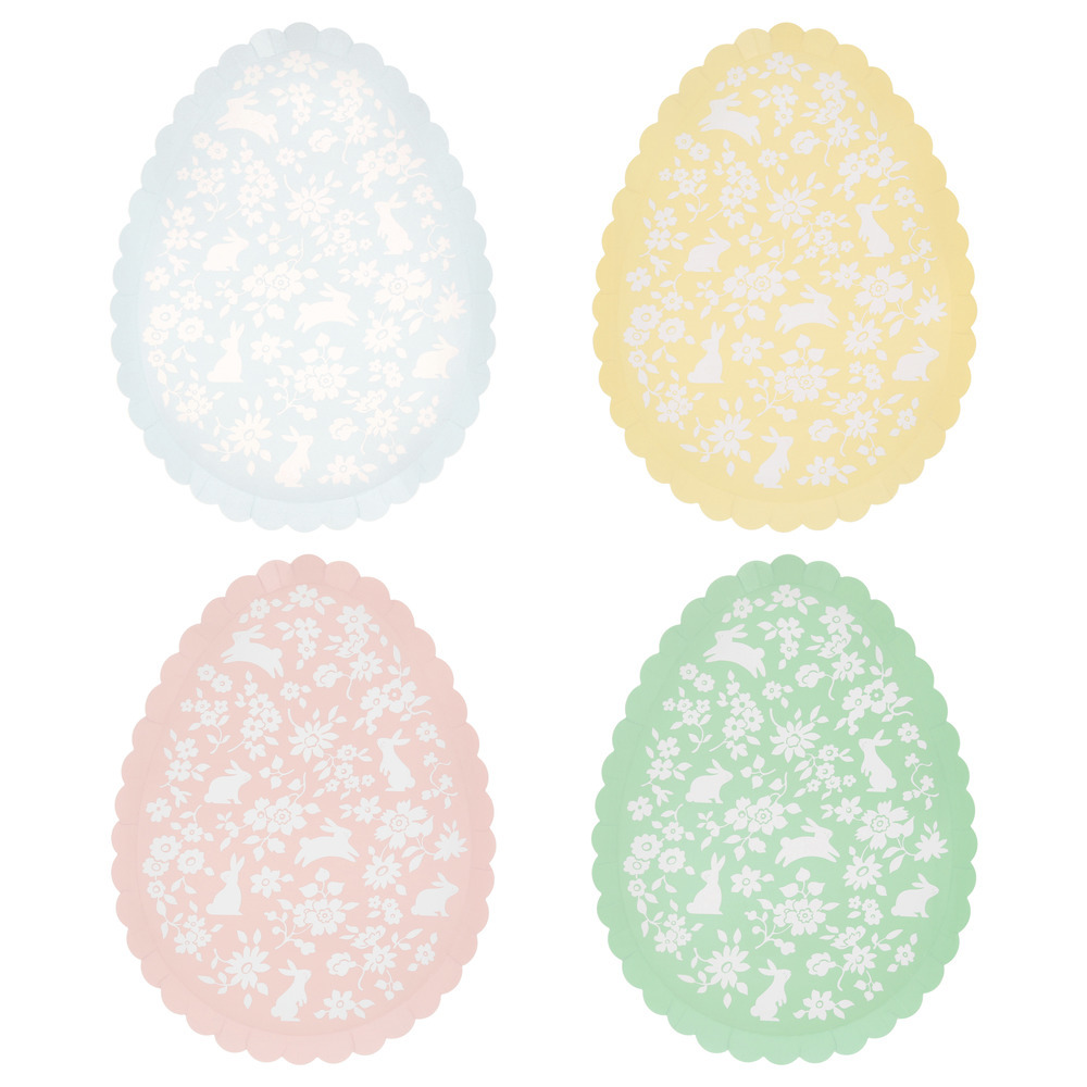 Picture of Ditsy Bunny Egg Plates (x 8)