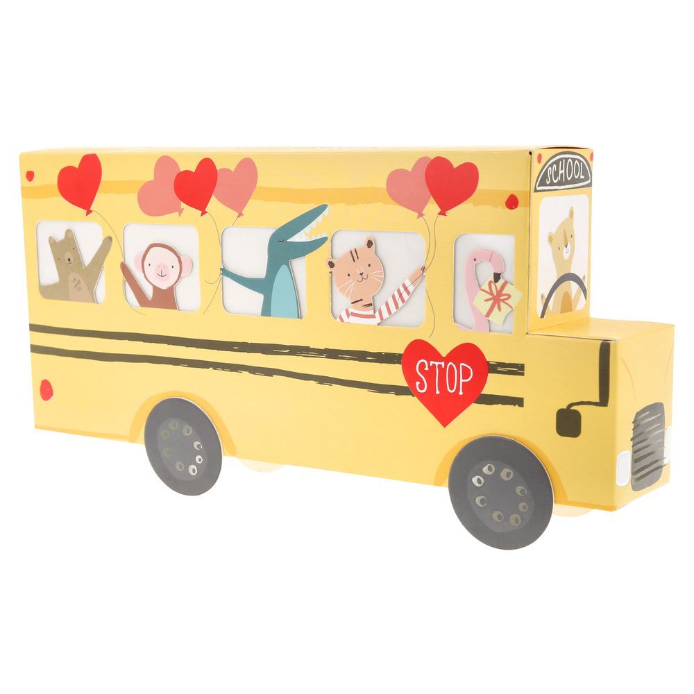 Picture of School Bus Valentine's Cards & Bracelets Set (x 12