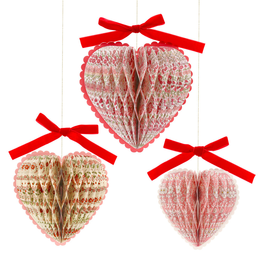 Picture of Meri Meri x Liberty Paper Honeycomb Heart Decorati