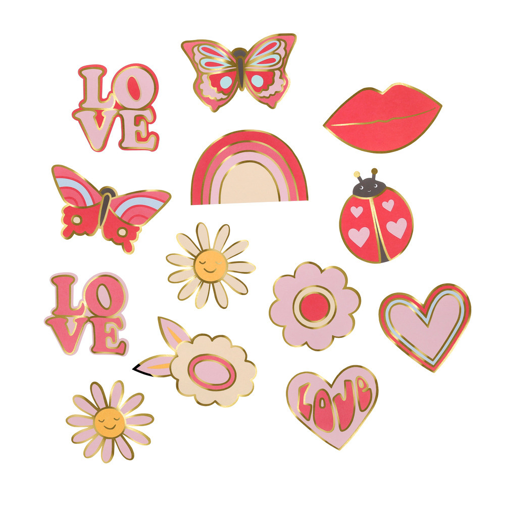 Picture of Groovy Love Shaped Stickers (x 25 stickers)