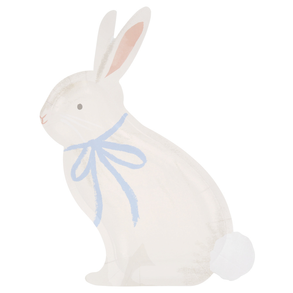 Picture of Bunny With Bow Plates (x 8)