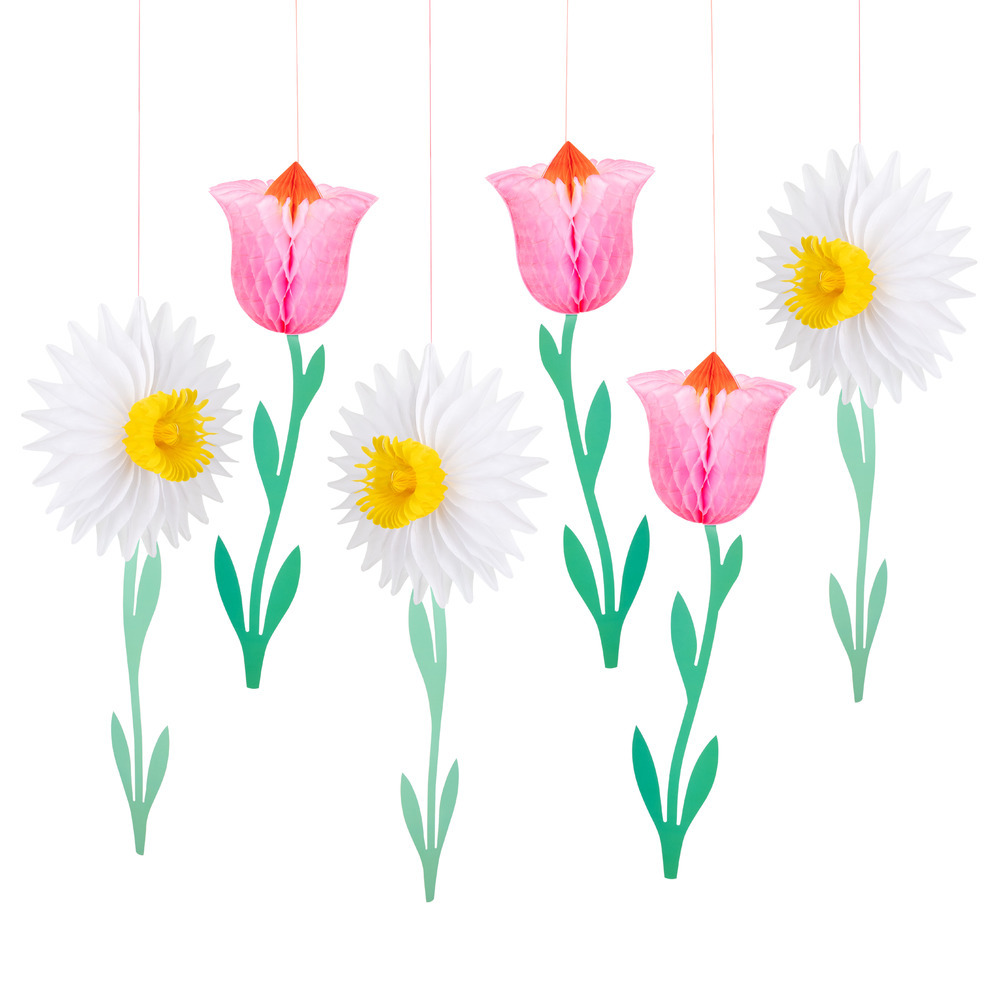 Picture of Honeycomb Flower Decorations (x 6)