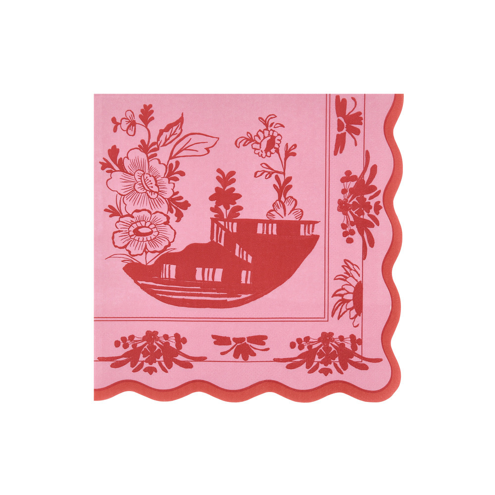 Picture of Pink Vintage Botanical Large Napkins (x 16)
