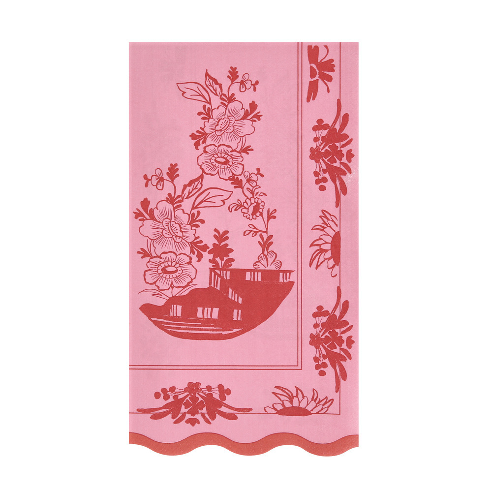 Picture of Pink Vintage Botanical Guest Towels (x 16)