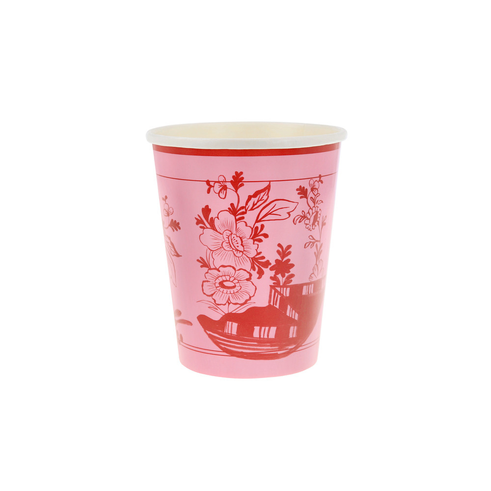Picture of Pink Vintage Botanical Cups (x 8)