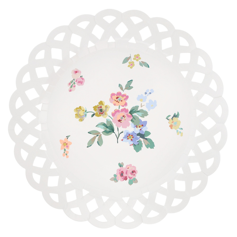 Picture of Basketweave Floral Dinner Plates (x 8)