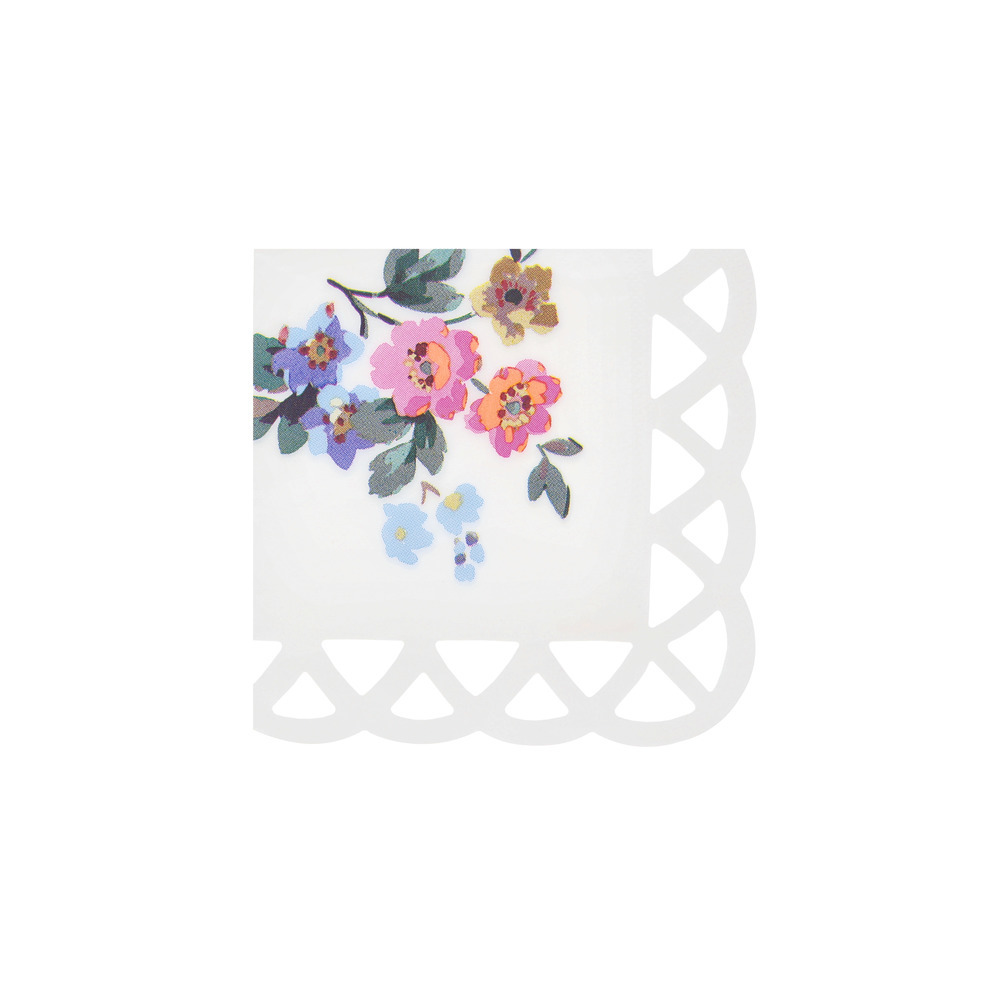 Picture of Basketweave Floral Small Napkins (x 16)