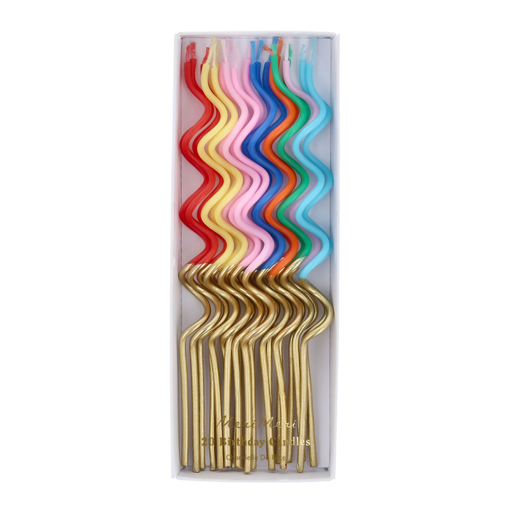 Picture of Gold Dipped Swirly Candles (x 20)