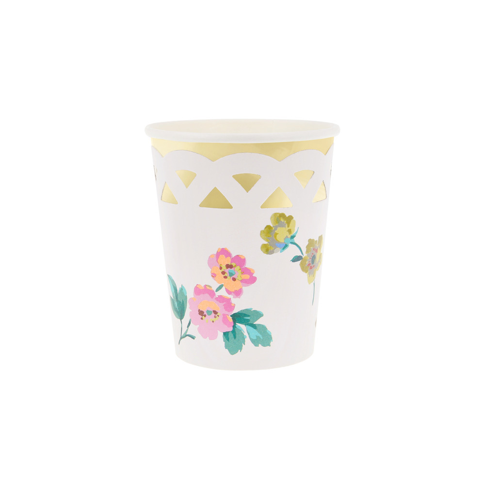 Picture of Basketweave Floral Cups (x 8)