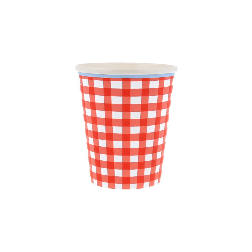 Picture of Red Gingham Paper Cups (x 8)