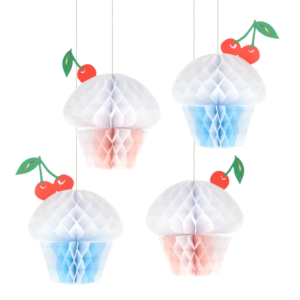 Picture of Honeycomb Cupcake Decorations (x 4)