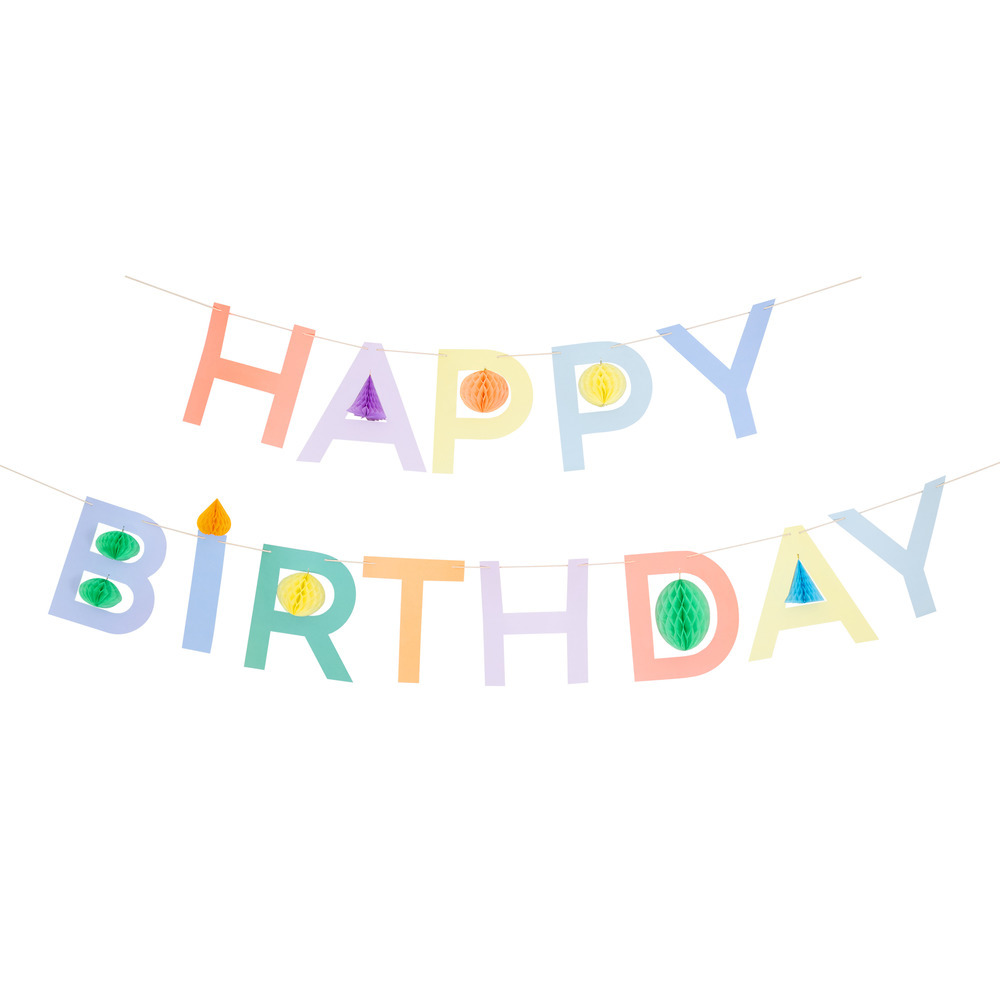 Picture of Honeycomb Happy Birthday Garland Set