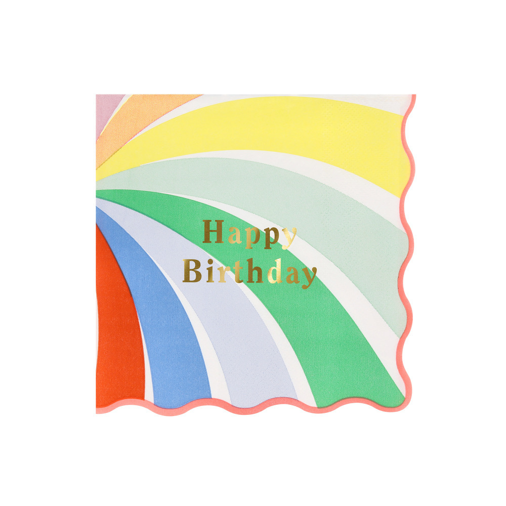 Picture of Rainbow Swirl Happy Birthday Large Napkins (x 16)