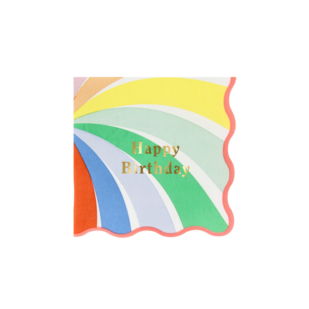 Picture of Rainbow Swirl Happy Birthday Small Napkins (x 16)