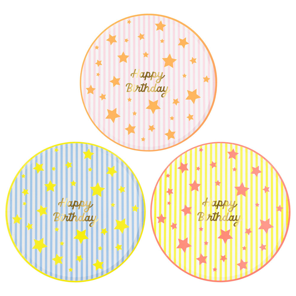 Picture of Bright Star Happy Birthday Dinner Plates (x 8)