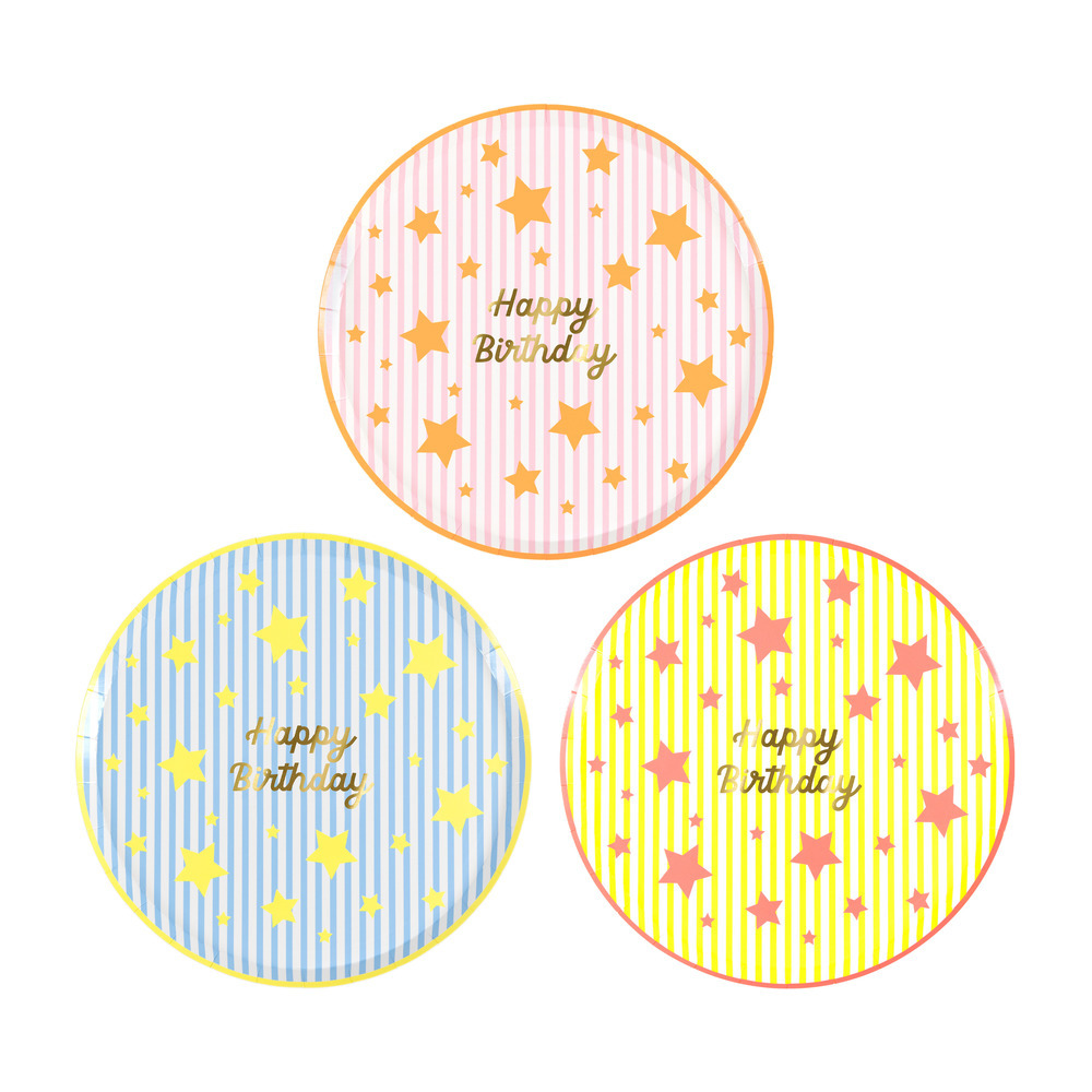 Picture of Bright Star Happy Birthday Side Plates (x 8)