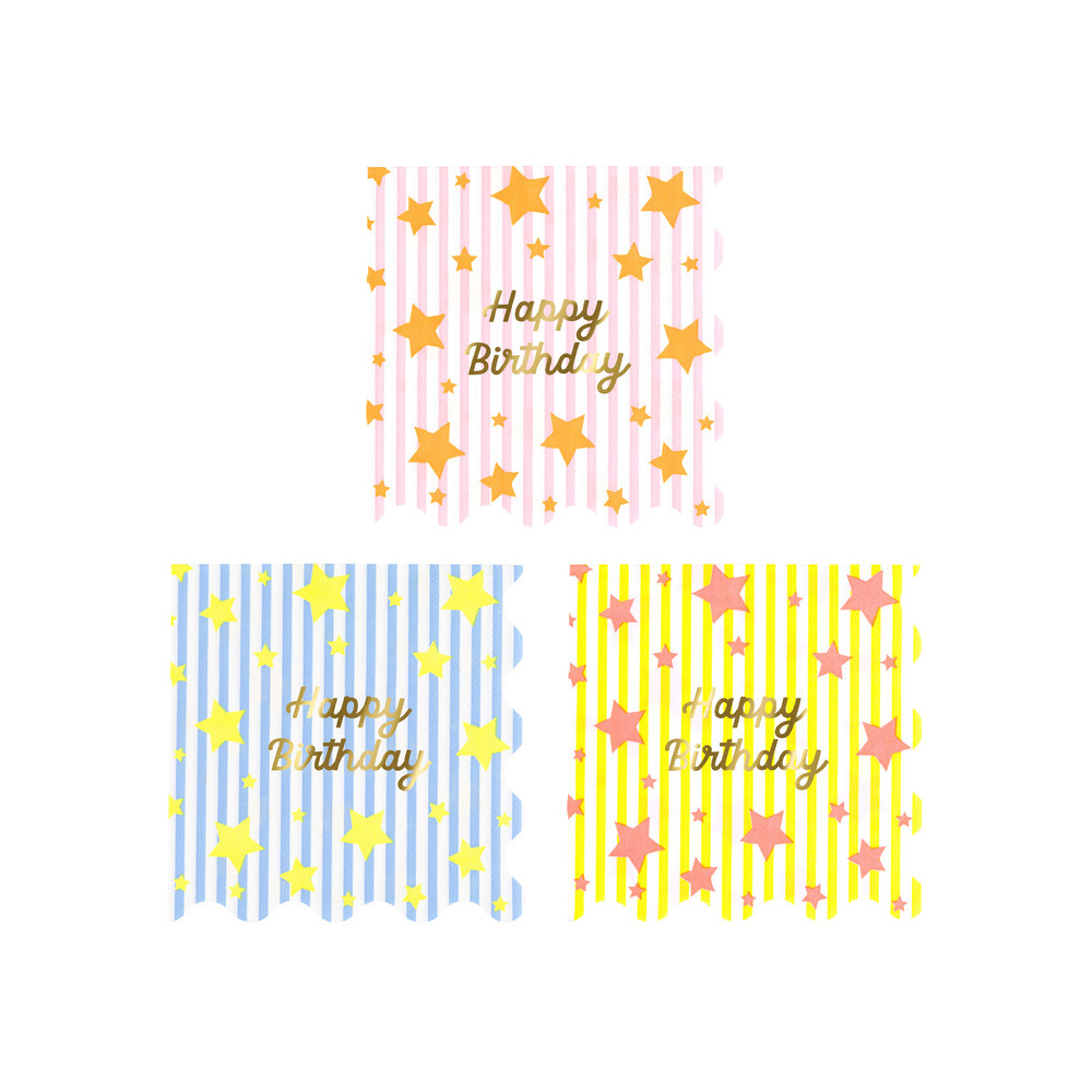 Picture of Bright Star Happy Birthday Small Napkins (x 16)