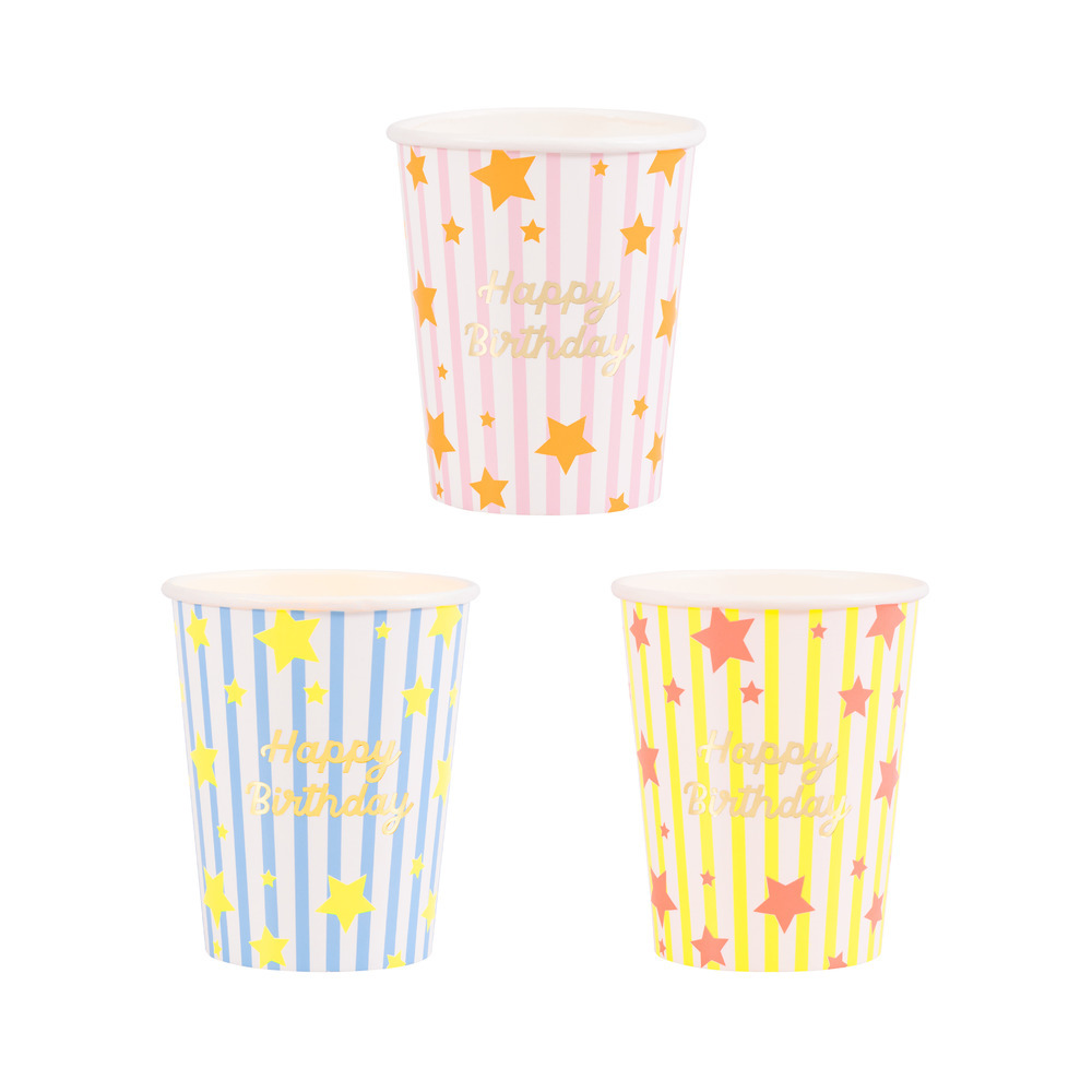 Picture of Bright Star Happy Birthday Cups (x 8)